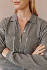 Bella Dahl Whip Stitched Pocket Button Sweater