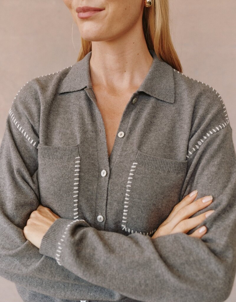 Bella Dahl Whip Stitched Pocket Button Sweater