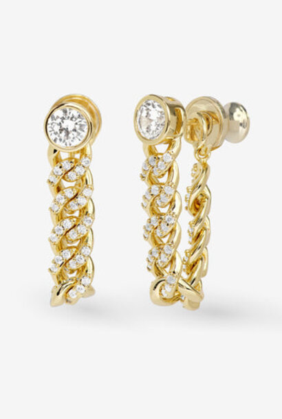 Pave Julian Soft Chain Hoops