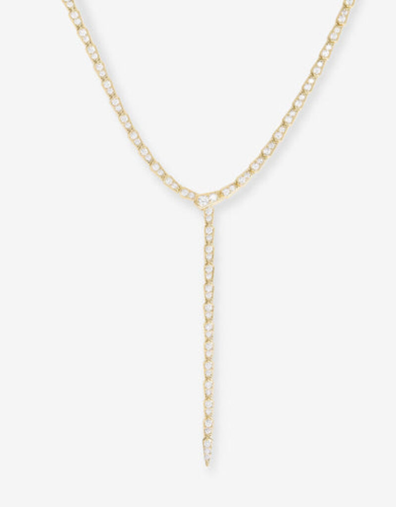Melinda Maria Pave Serpent Lariat Necklace 16"