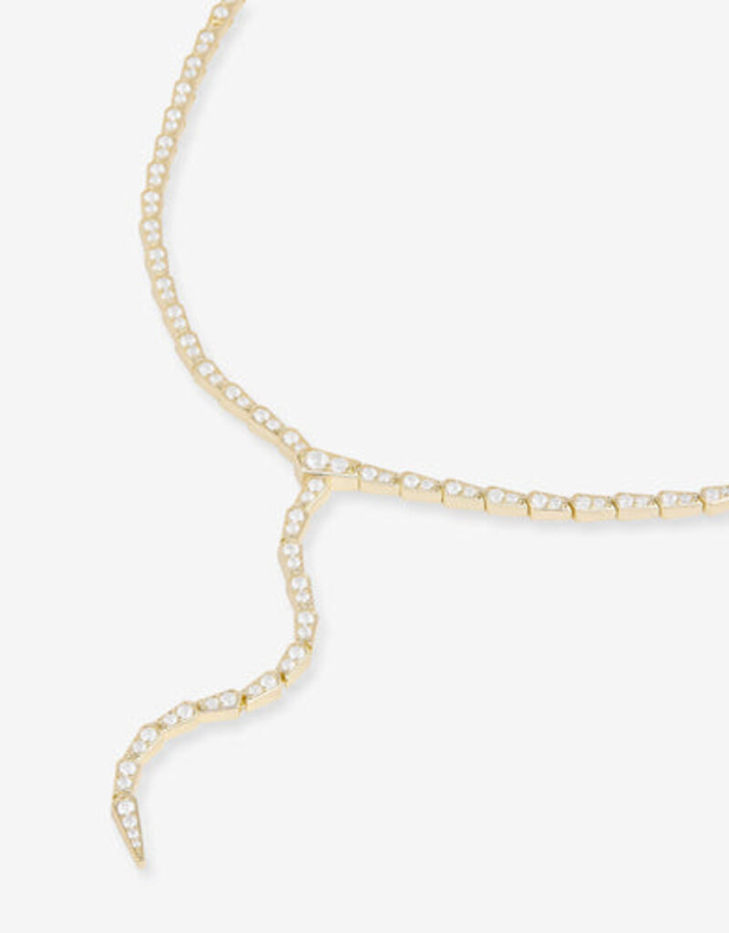 Melinda Maria Pave Serpent Lariat Necklace 16"