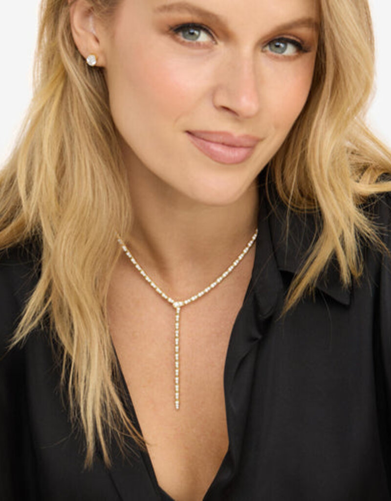 Melinda Maria Pave Serpent Lariat Necklace 16"