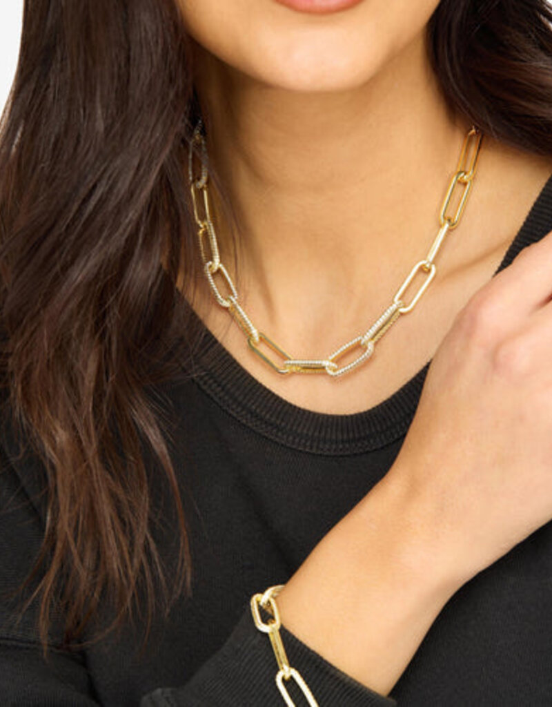 Melinda Maria Carrie Pave Chain Necklace