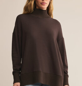 Z Supply Sable Luxe Mock Neck Top