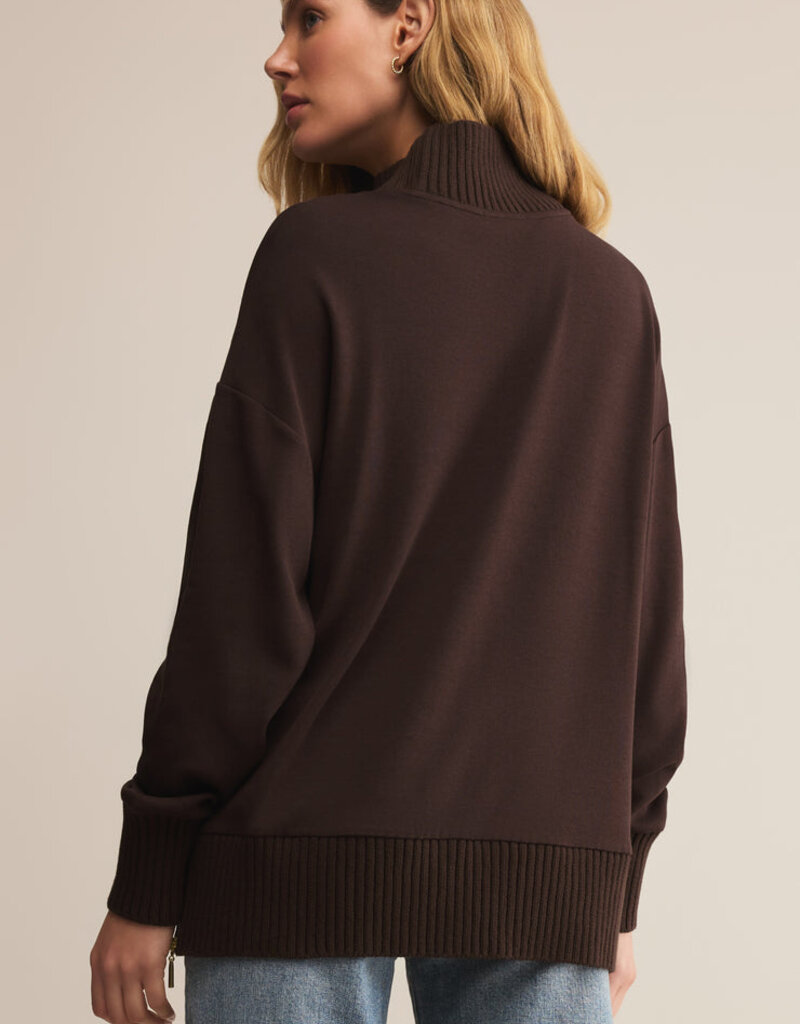 Z Supply Sable Luxe Mock Neck Top