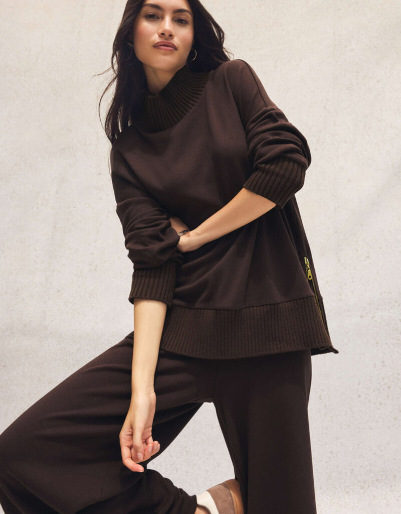 Z Supply Sable Luxe Mock Neck Top