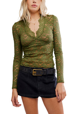 Free People All Day Lace Long Sleeve