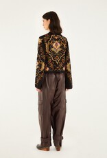 Farm Rio Black Majestic Hearts Knit Cardigan