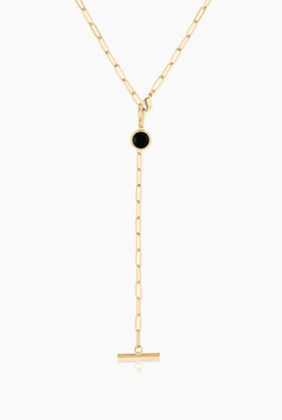 Dottie Black Lariat Necklace