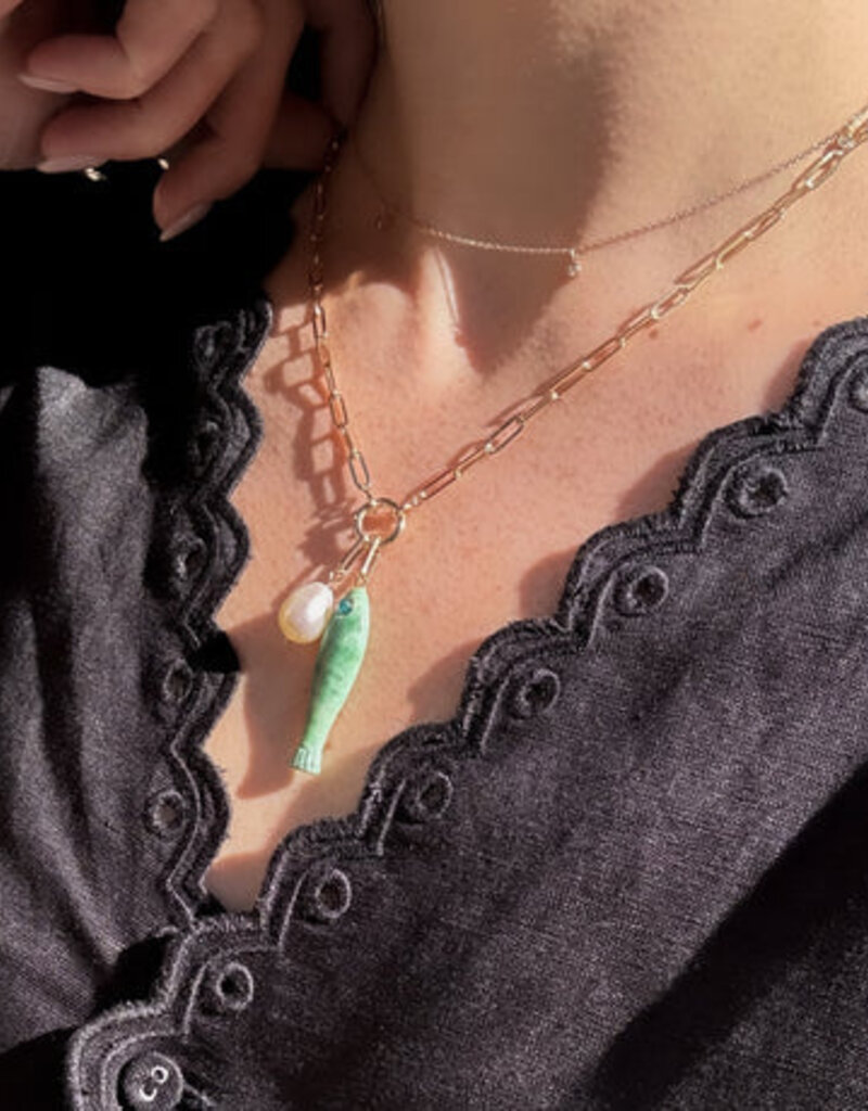 Thatch Finn Paperclip Charm Necklace