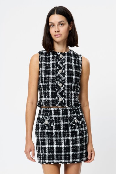 Windowpane Tweed Crop Top