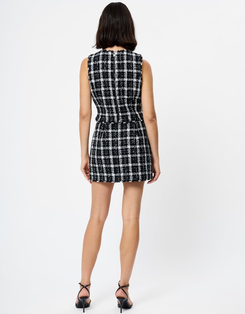 French Connection Windowpane Tweed Crop Top