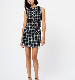 French Connection Windowpane Tweed Mini Skirt