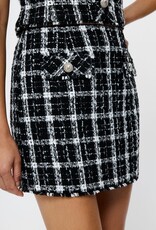French Connection Windowpane Tweed Mini Skirt