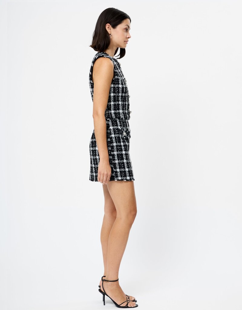 French Connection Windowpane Tweed Mini Skirt