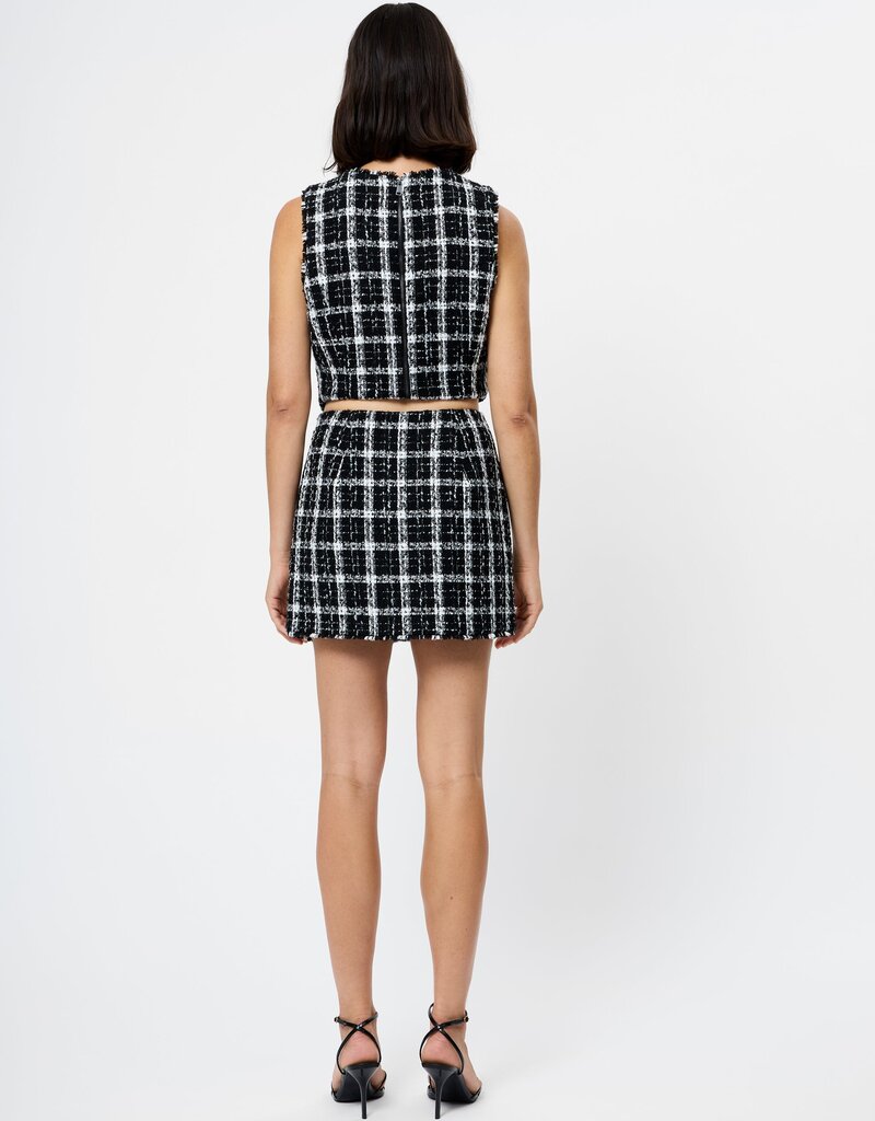 French Connection Windowpane Tweed Mini Skirt