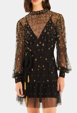 Farm Rio Embroidered Tulle Black Mini Dress