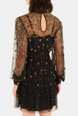 Farm Rio Embroidered Tulle Black Mini Dress