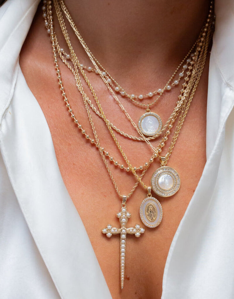 Joy Dravecky Pearl Trio Necklace