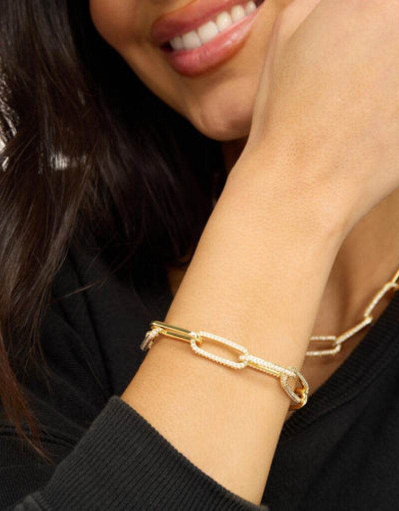 Melinda Maria Carrie Pave Chain Link Bracelet