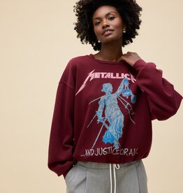 Daydreamer Metallica Justice for All Oversized Crew Sweatshirt