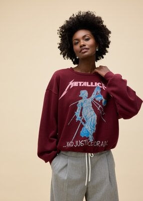 Daydreamer Metallica Justice for All Oversized Crew Sweatshirt