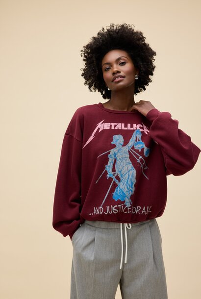 Metallica Justice for All Oversized Crew Sweatshirt