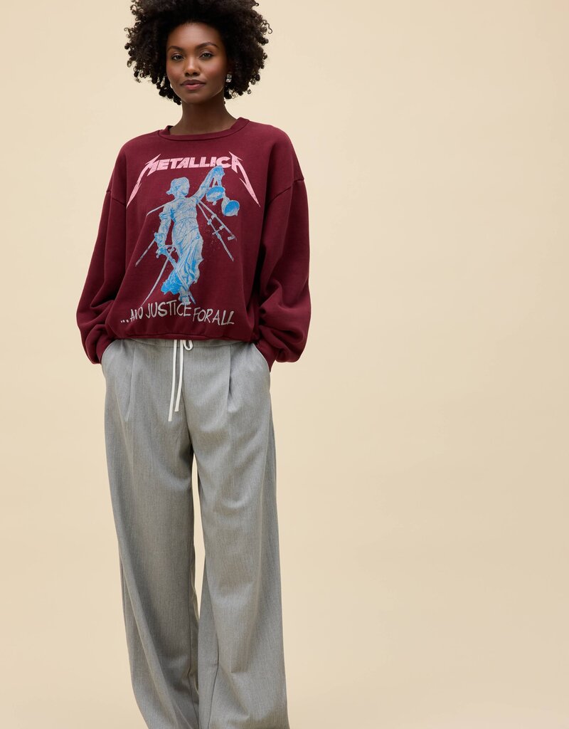 Daydreamer Metallica Justice for All Oversized Crew Sweatshirt