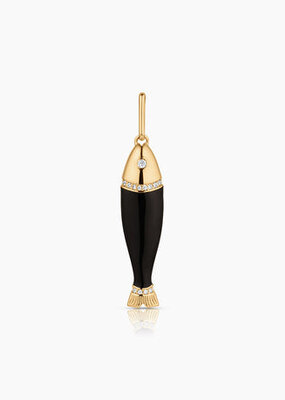 Thatch Marin Black Enamel Fish Charm