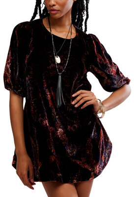 Free People Maye Printed Velvet Tunic