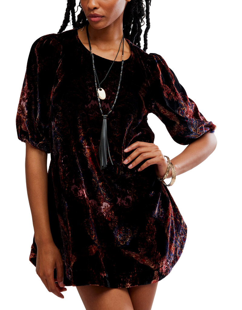 Free People Maye Printed Velvet Tunic
