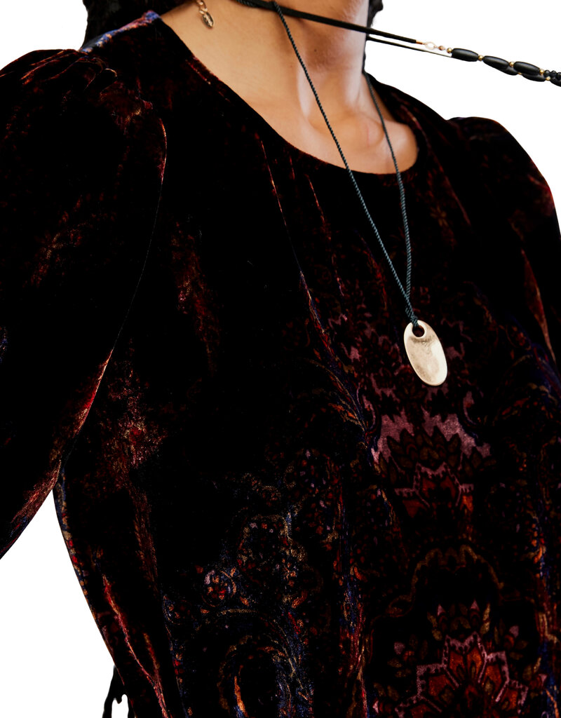 Free People Maye Printed Velvet Tunic