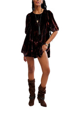 Free People Maye Printed Velvet Tunic