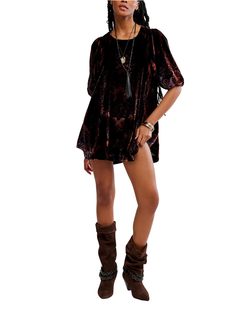 Free People Maye Printed Velvet Tunic