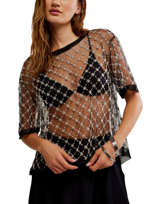 Free People Loir Embellished Knit Top