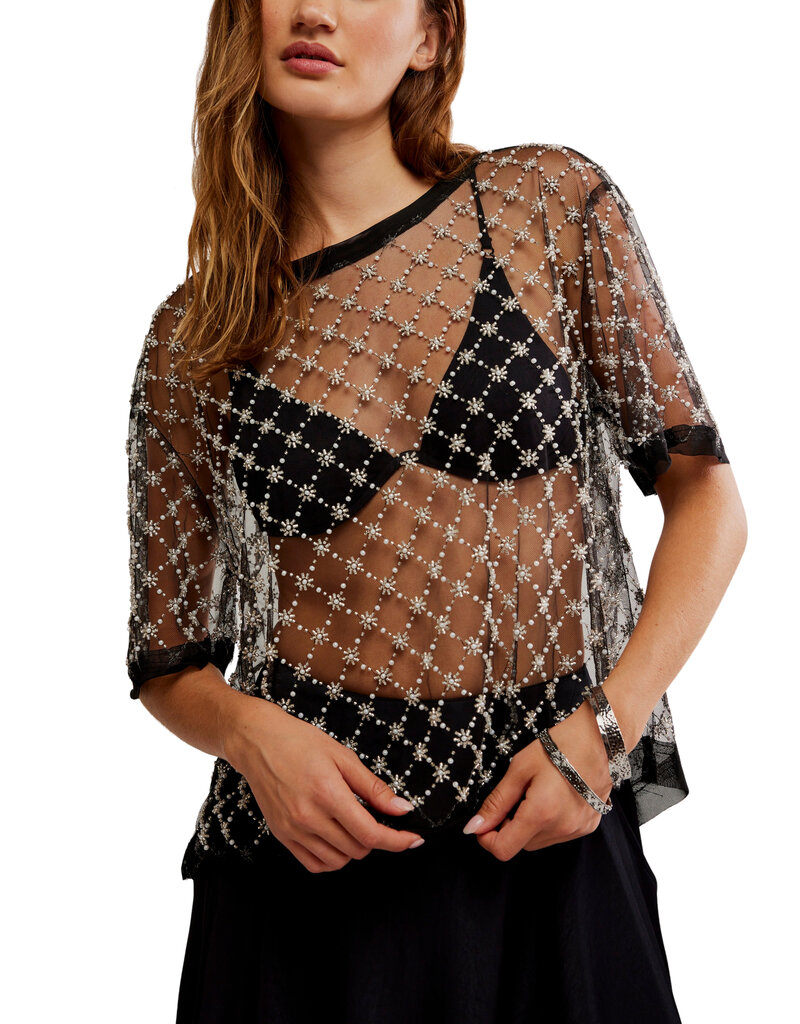 Free People Loir Embellished Knit Top