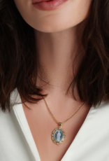 Joy Dravecky French Blue Cameo Mary Necklace