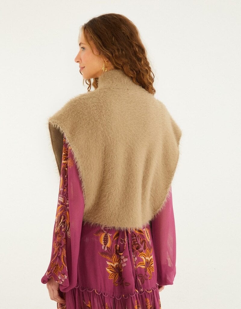 Farm Rio Fuzzy Caramel Vest