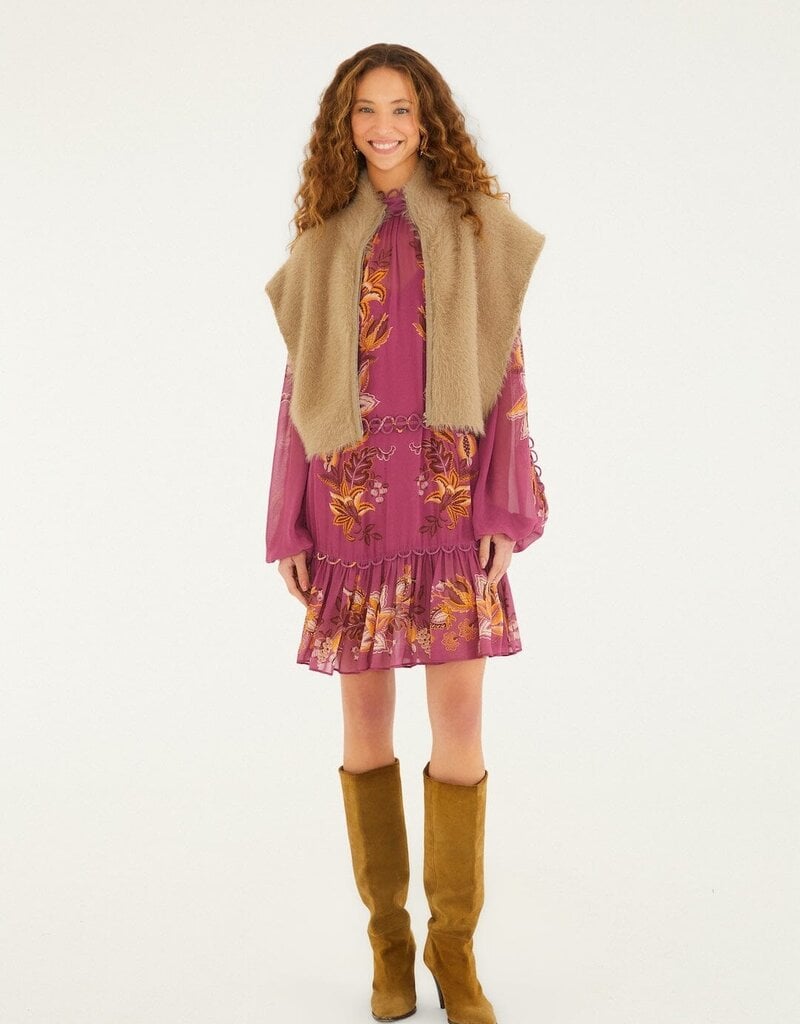 Farm Rio Fuzzy Caramel Vest