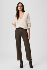 Paige Stevie Ankle Straight - Dark Brown Distressed Coating