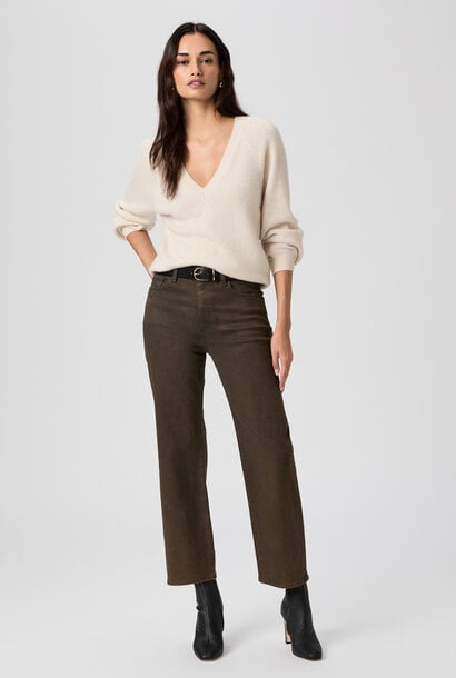 Stevie Ankle Straight - Dark Brown Distressed Coating