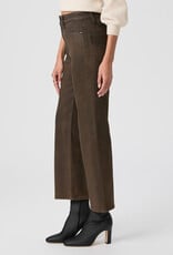 Paige Stevie Ankle Straight - Dark Brown Distressed Coating