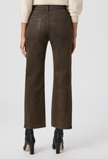 Paige Stevie Ankle Straight - Dark Brown Distressed Coating