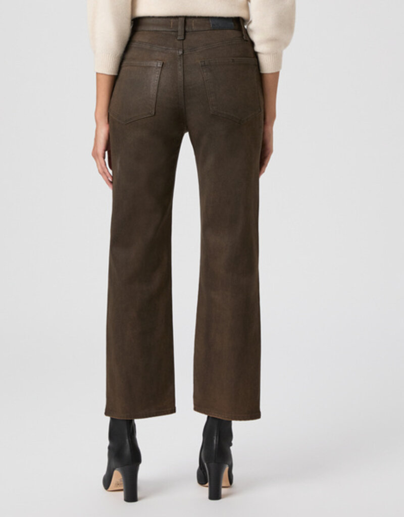 Paige Stevie Ankle Straight - Dark Brown Distressed Coating