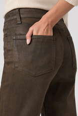 Paige Stevie Ankle Straight - Dark Brown Distressed Coating