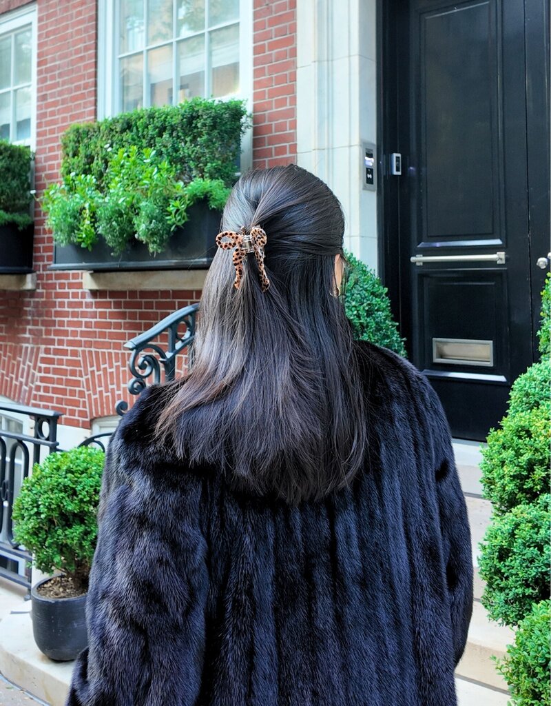 Solar Eclipse Hand-Painted Coquette Bow Claw Hair Clip