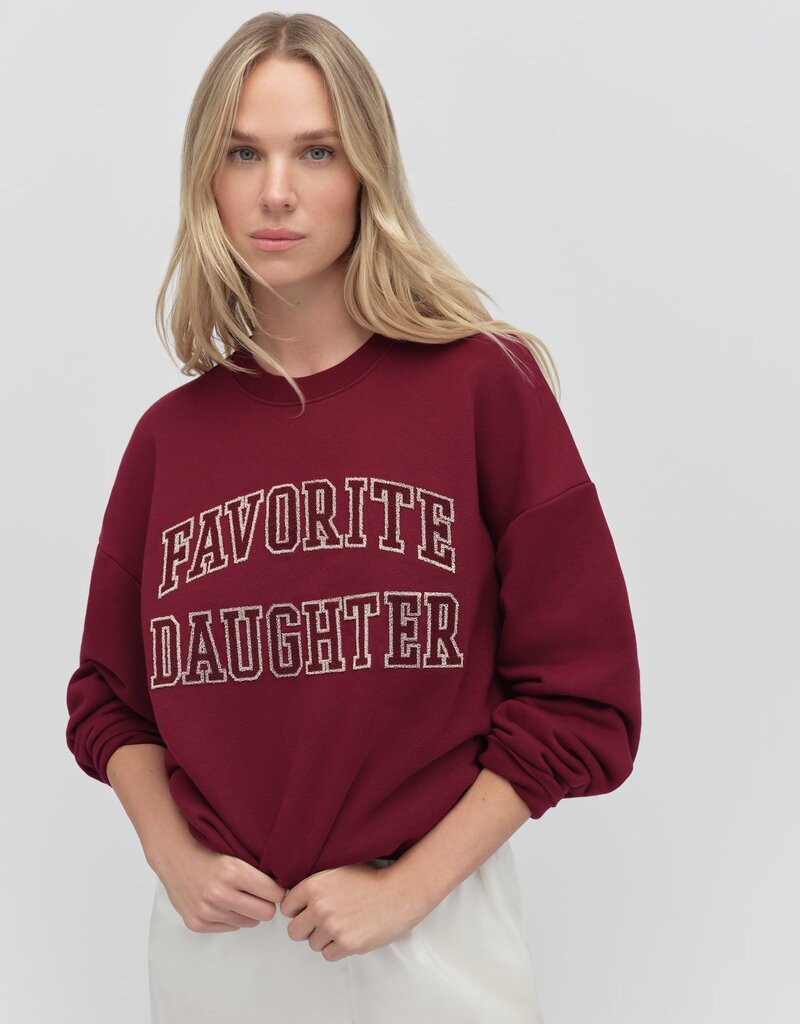 Favorite Daughter Collegiate Embroidery Sweatshirt