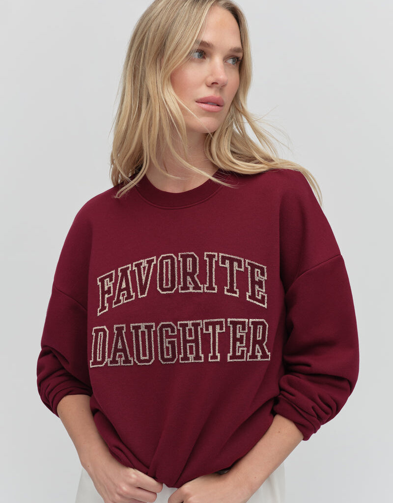 Favorite Daughter Collegiate Embroidery Sweatshirt