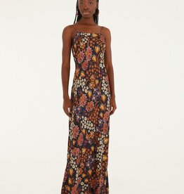 Farm Rio Lili Black Slip Maxi Dress