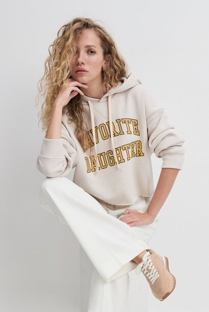 Cropped Collegiate Hoodie